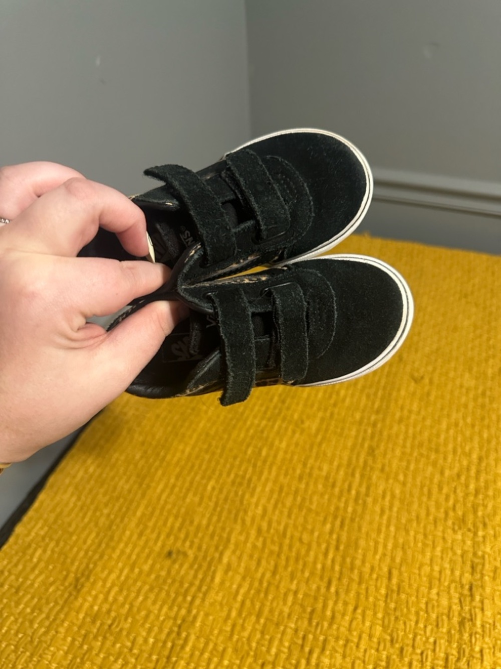 Black Kids Velcro Sneakers vans